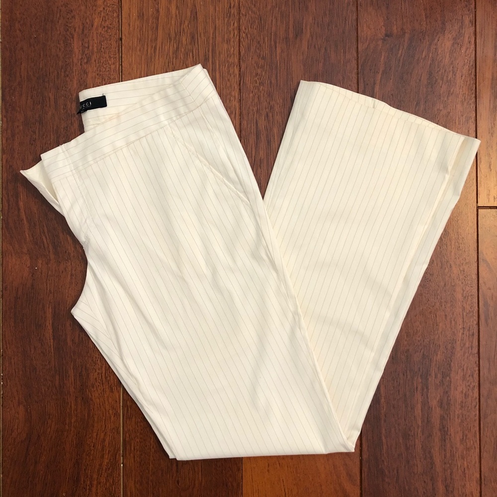 Vintage Gucci White Pinstripe Pants
